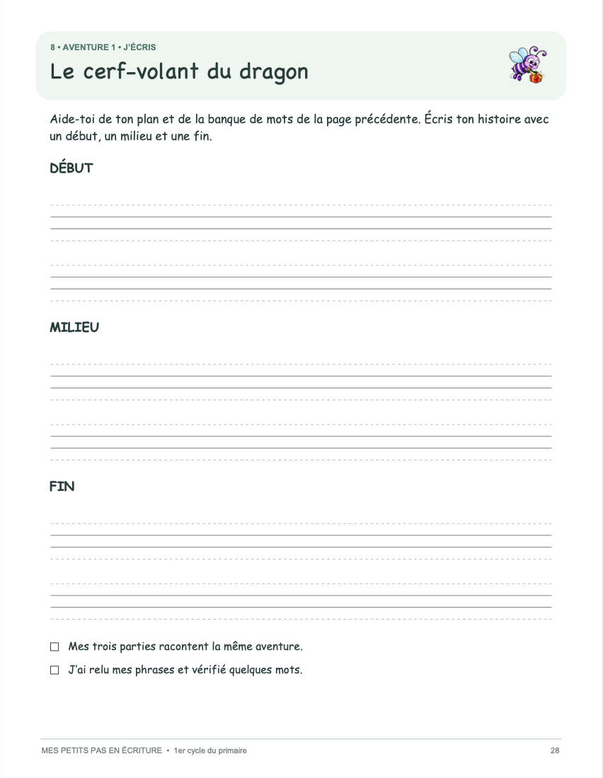 Mes petits pas en écriture - 1er cycle