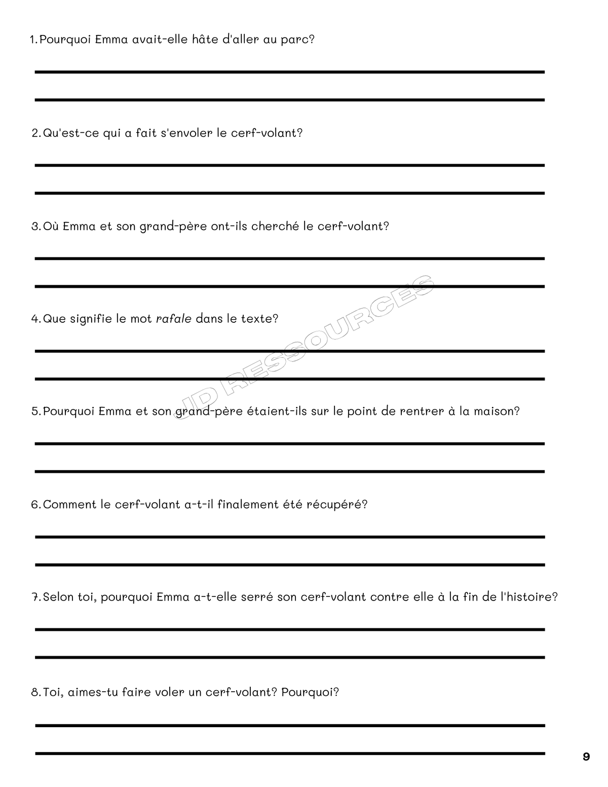 Révision en français- 4e année du primaire