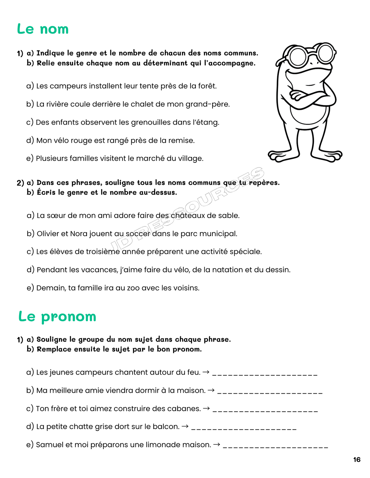 Révision en français- 4e année du primaire
