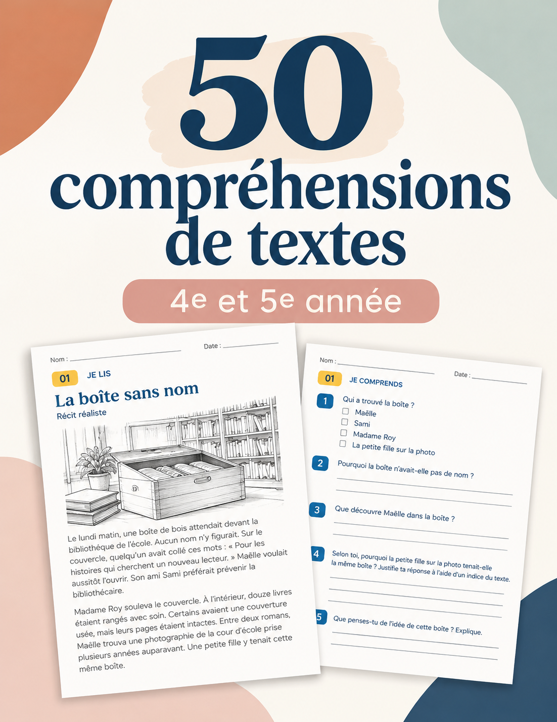 50 compréhensions de textes – 4e et 5e année