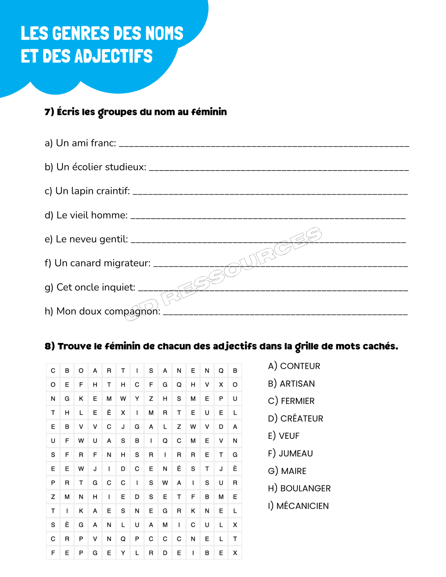 Révision 3e cycle - Français