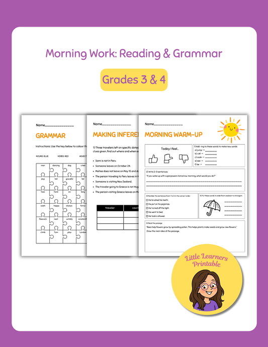 Morning Work: Reading & Grammar