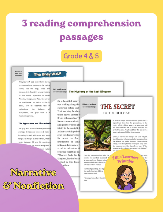 3 Reading Comprehension Passages with Questions - 23 pages
