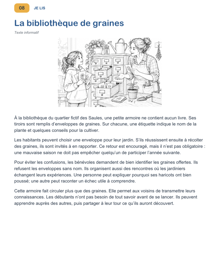 50 compréhensions de textes – 4e et 5e année