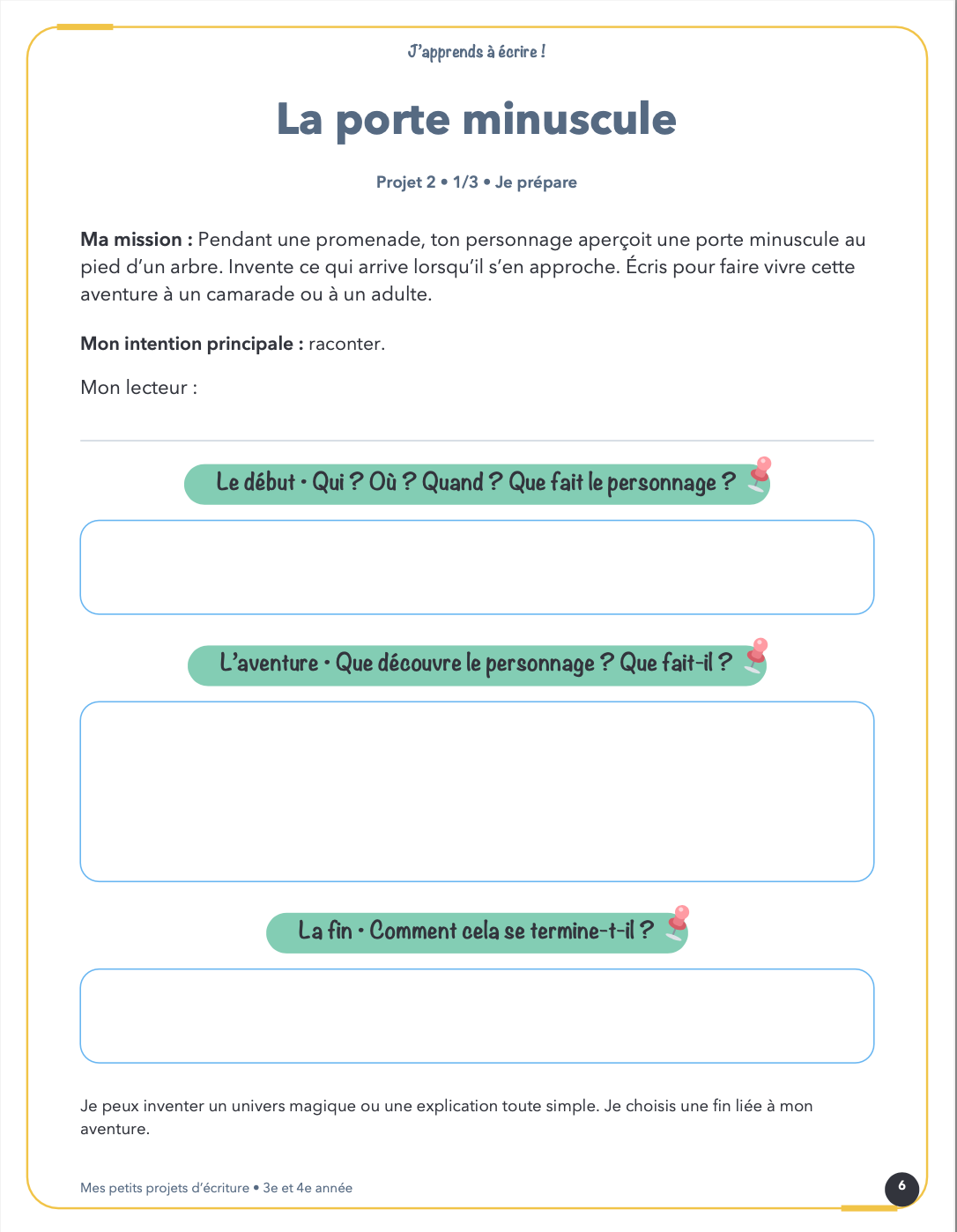 Écriture et production écrite | 2e cycle