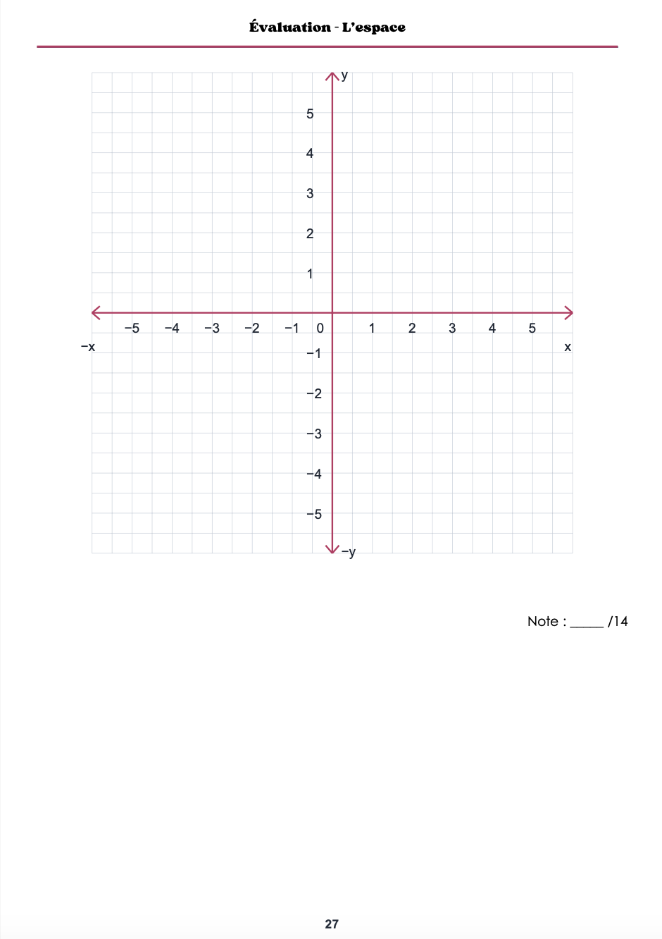 Évaluations en mathématiques – 5e année du primaire