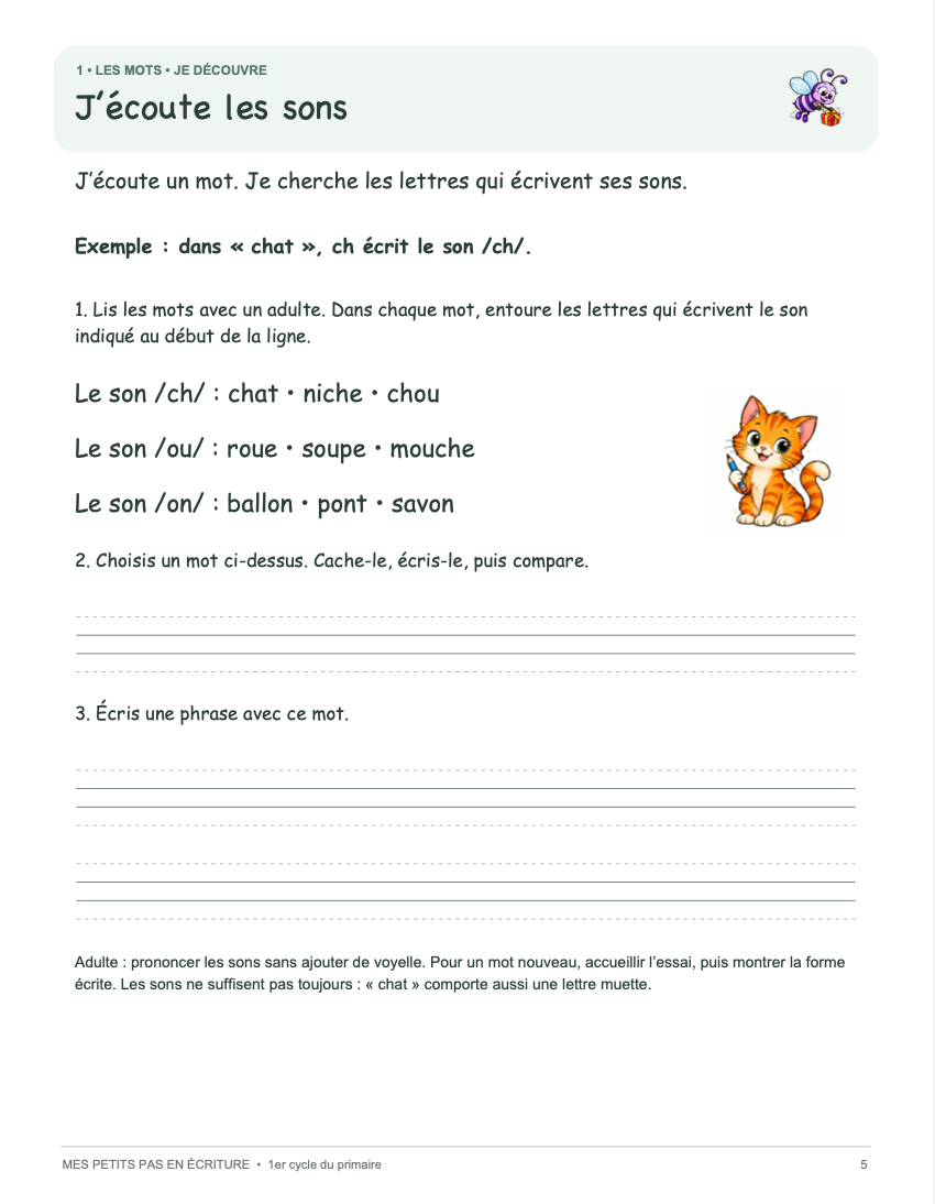 Mes petits pas en écriture - 1er cycle